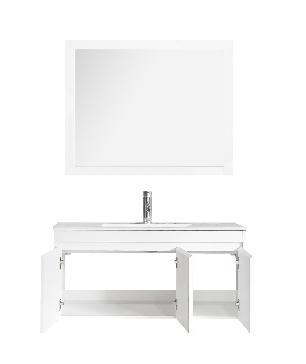 ארון אמבטיה תלוי 100 ס"מ כולל מראה וכיור דגם טוליפ מבית טודו דיזיין