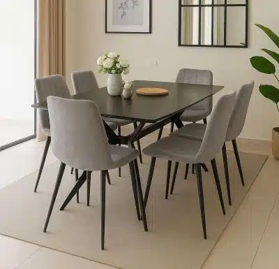 פינת אוכל קרמיקה 140×80 עם 6 כיסאות דגם טוסקנה–ריביירה – טודו דיזיין