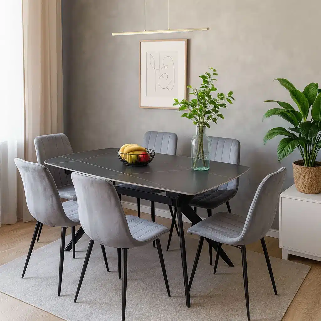 פינת אוכל קרמיקה 140×80 עם 6 כיסאות דגם טוסקנה–ריביירה – טודו דיזיין פינת אוכל קרמיקה 140×80 עם 6 כיסאות דגם טוסקנה–ריביירה – טודו דיזיין