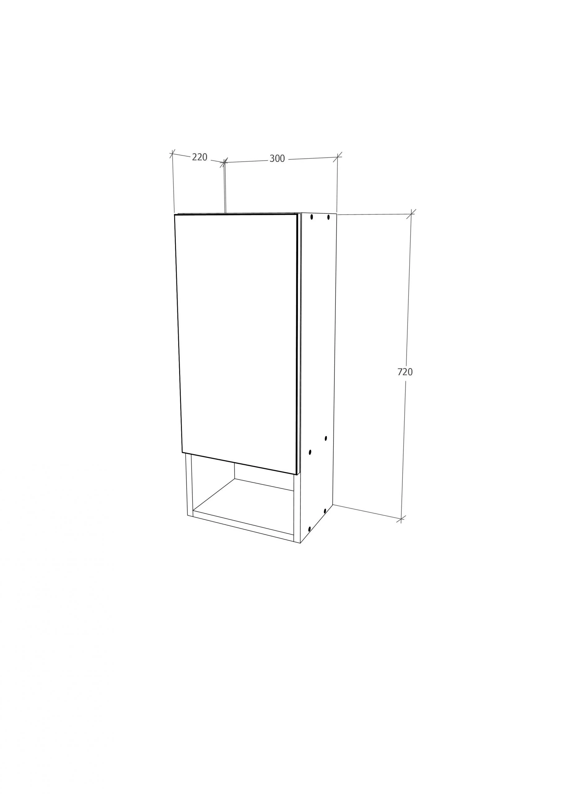 ארונית אמבטיה תלויה 30X72 דגם נרקיס מבית TUDO DESIGN