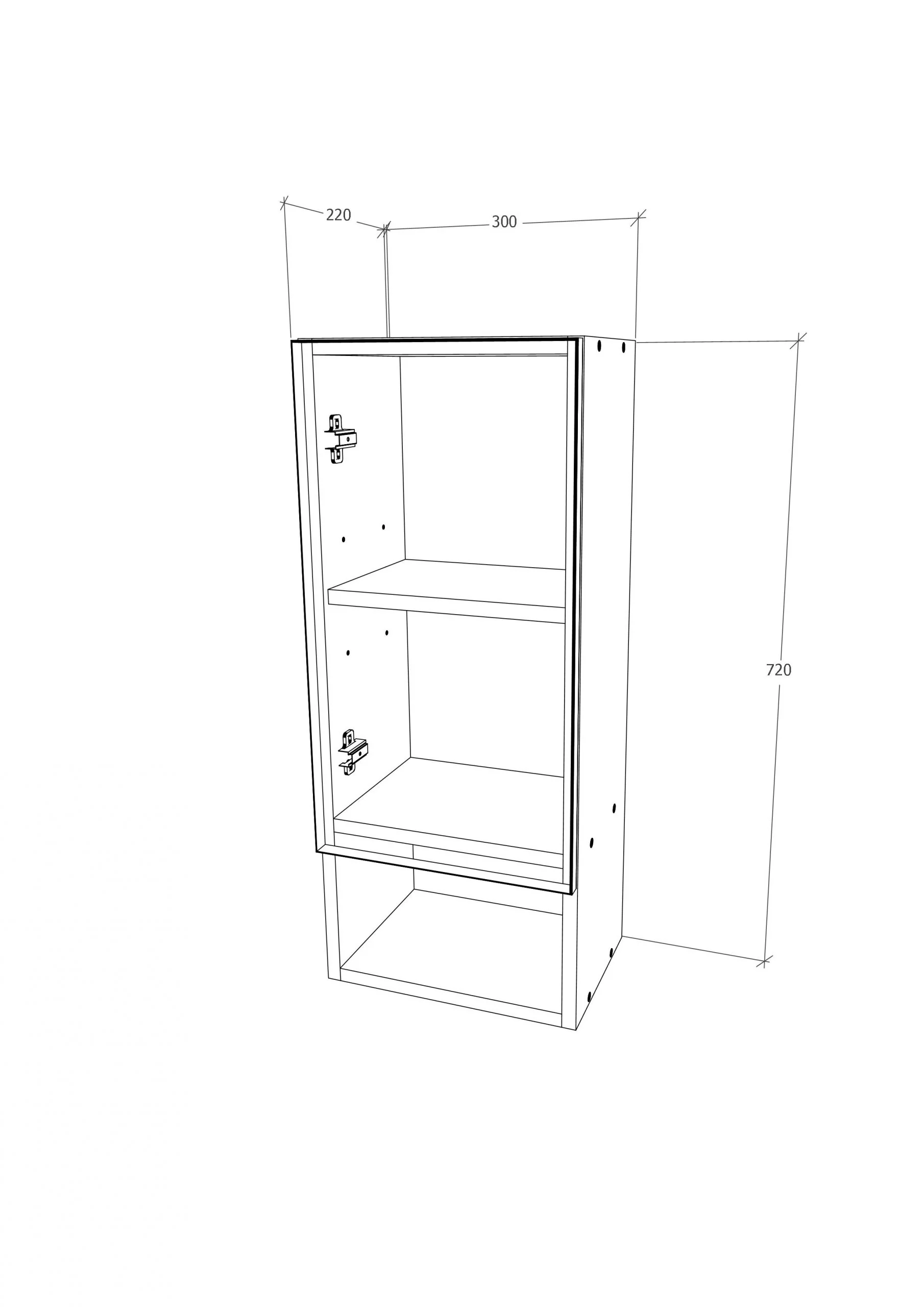ארונית אמבטיה תלויה 30X72 דגם נרקיס מבית TUDO DESIGN