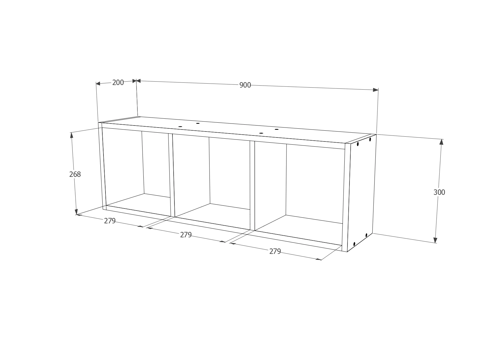 מדף מעוצב ברוחב 90 ס"מ בצבע לבן דגם פטל PETEL מבית TUDO DESIGN
