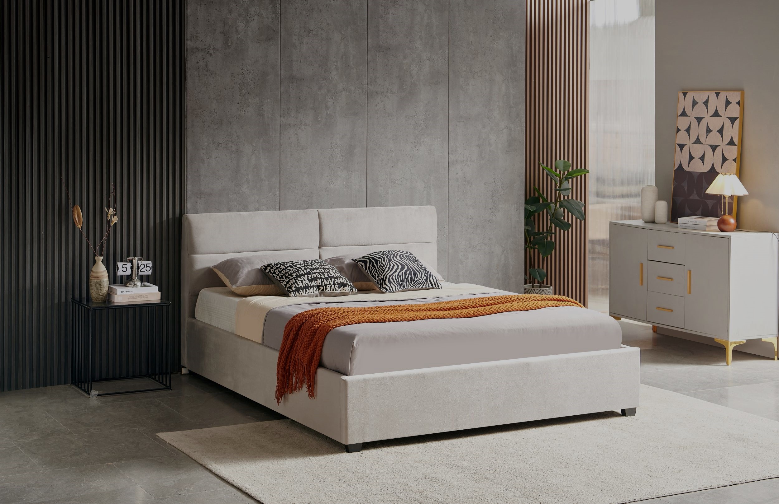 מיטה זוגית עם ארגז אחסון מבד קטיפה דגם קלואי מבית DORI מיטה זוגית עם ארגז אחסון מבד קטיפה דגם קלואי מבית DORI