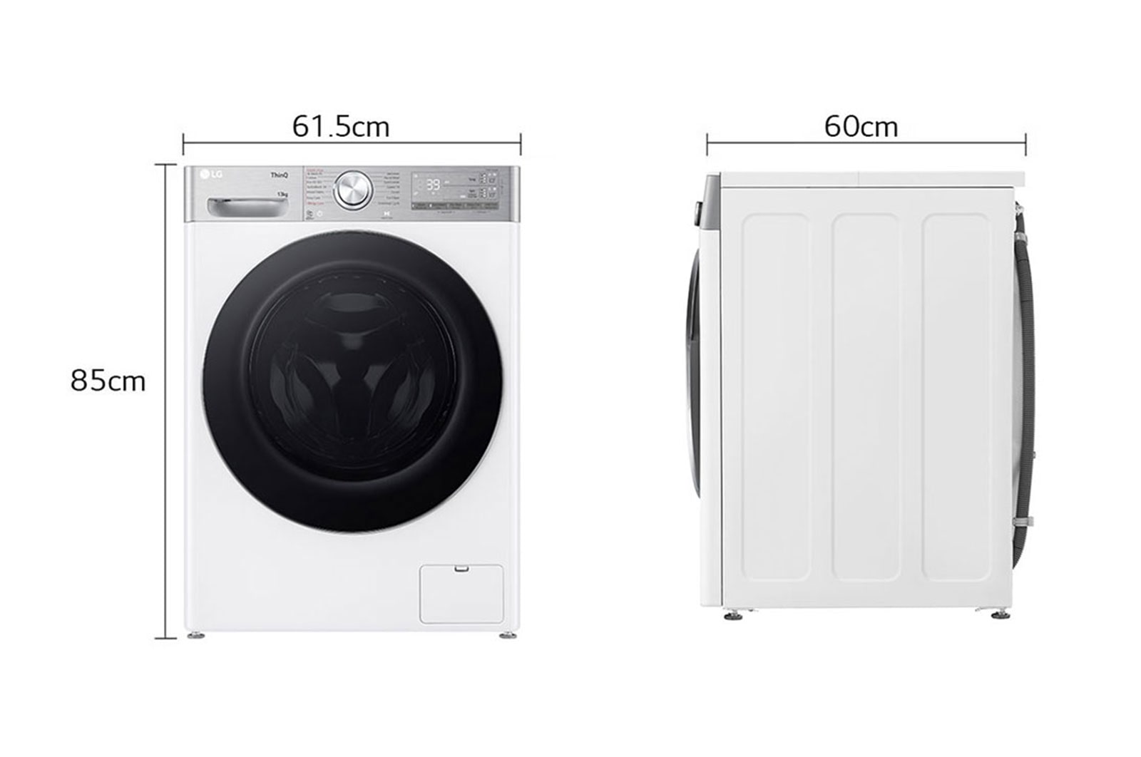 מכונת כביסה פתח חזית 13 ק"ג צבע לבן דגם WF13314WBC מבית LG