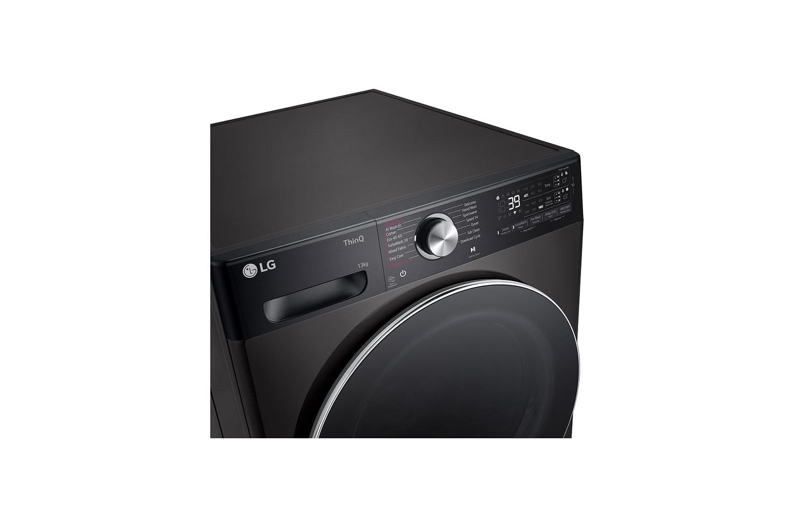 מכונת כביסה פתח חזית 13 ק"ג צבע שחור דגם WF13314WBC מבית LG