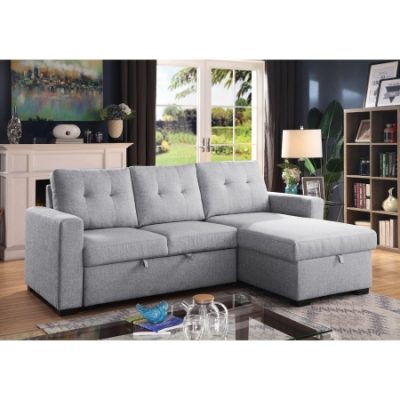 מערכת ישיבה פינתית VIVA נפתחת למיטה זוגית עם ארגז מצעים מבית BRADEX