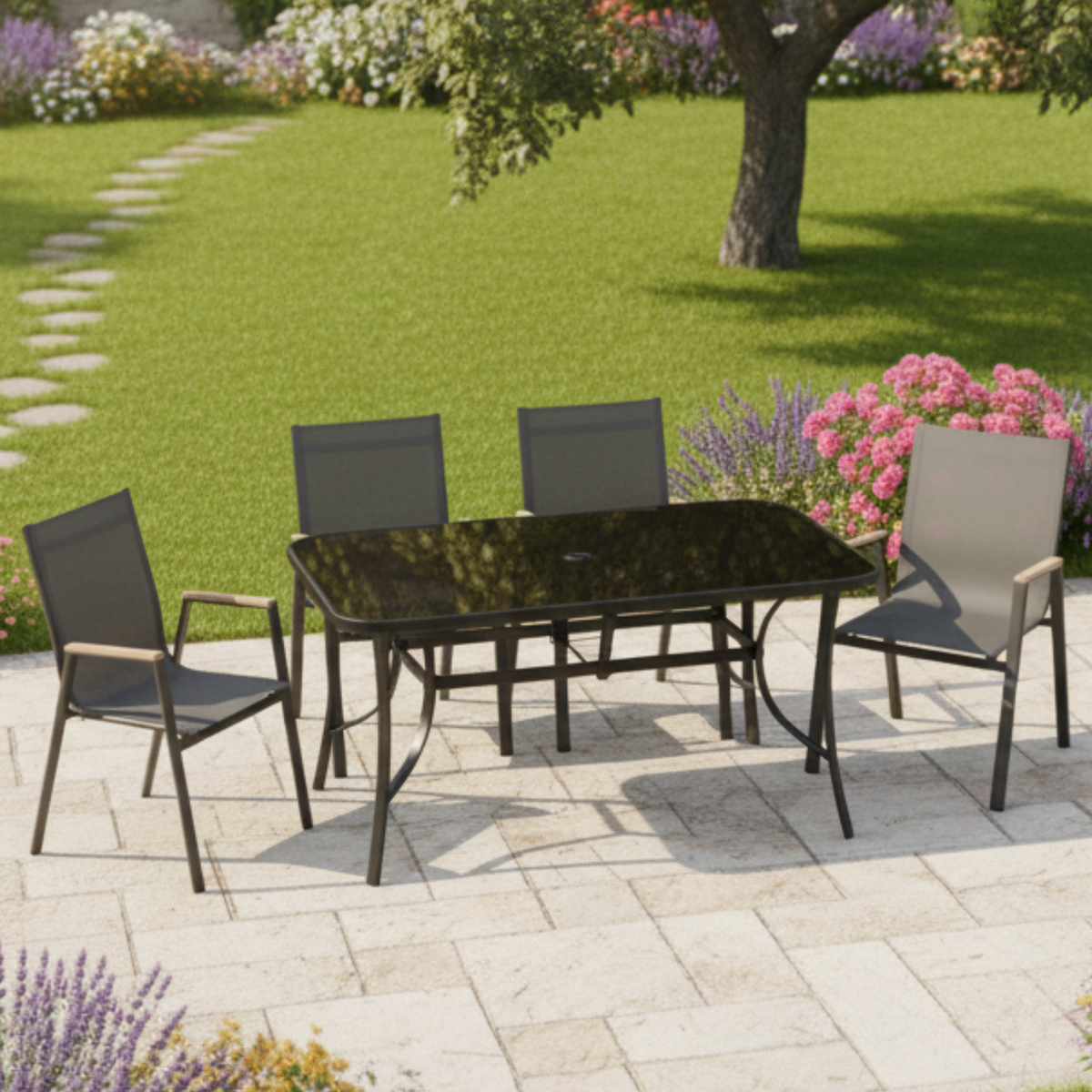 סט פינת אוכל שולחן פורטוגל + 4 כיסאות לימה מבית PLAYA