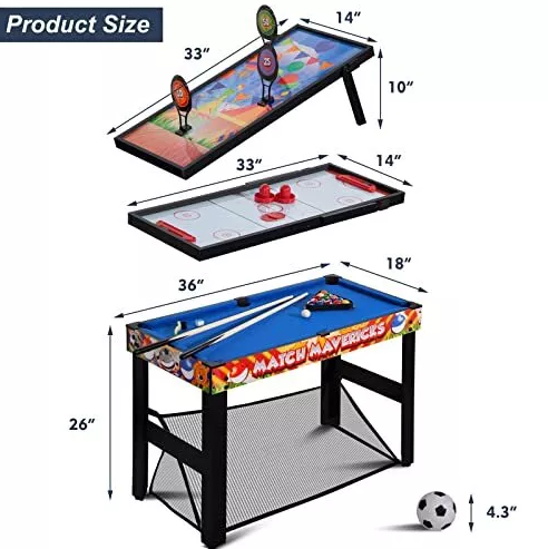 שולחן משחק 4 ב-1 דגם Summit