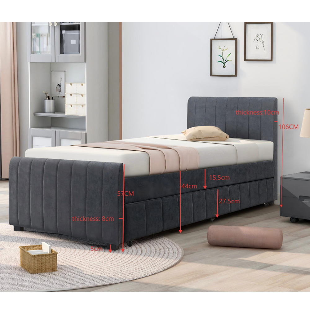 מיטת יחיד 90x190 עם מיטת חבר דגם סנדי מבית HOME DECOR