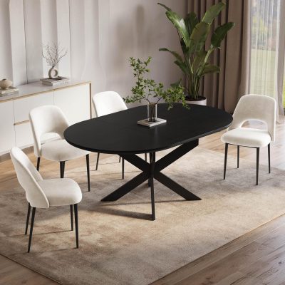 פינת אוכל עגולה עם 4 כסאות דגם בראון מבית DORI