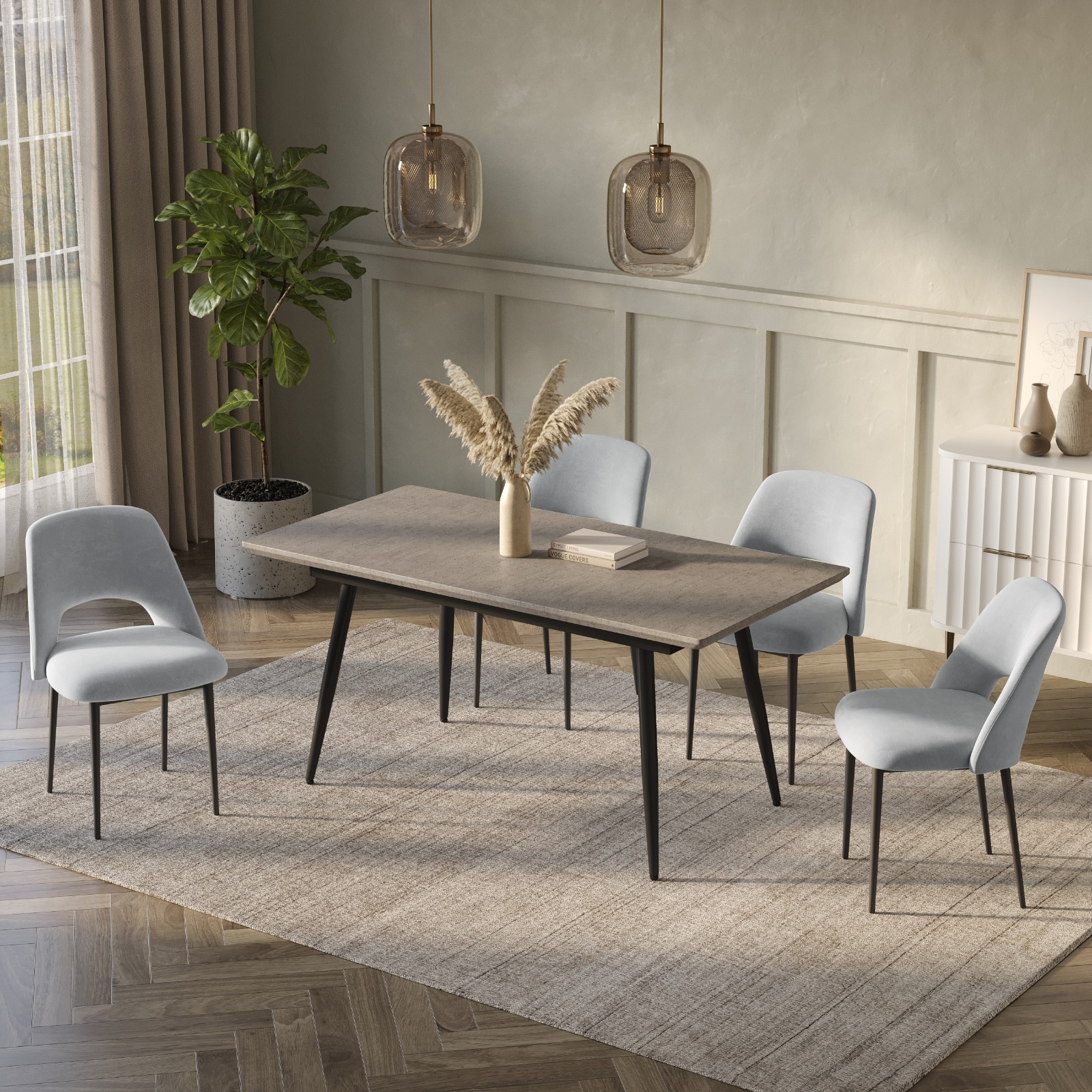 פינת אוכל מעץ עם 4 כסאות דגם טורונטו מבית DORI פינת אוכל מעץ עם 4 כסאות דגם טורונטו מבית DORI