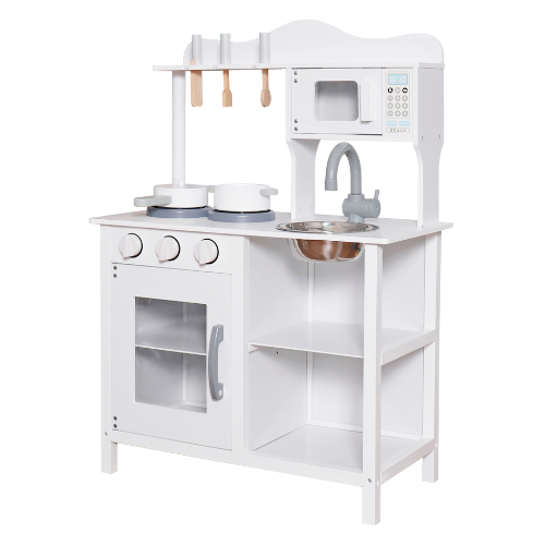 מטבח עץ לבן לילדים דגם W10C404H מבית BUBU