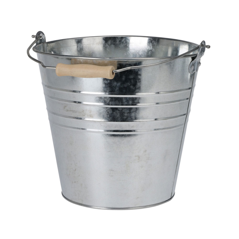 דלי פח רטרו 10 ליטר עם ידית עץ דגם 1000010 מבית טיפות טבע