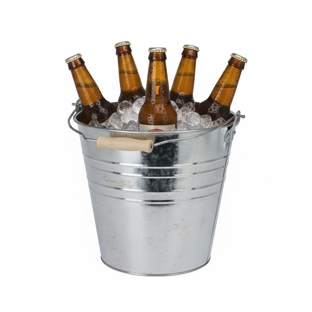 דלי פח רטרו 10 ליטר עם ידית עץ דגם 1000010 מבית טיפות טבע