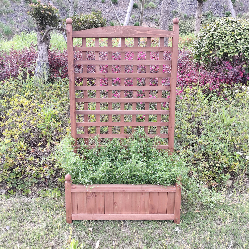 מעמד מעץ לאדנית עם רשת לטיפוס צמחים דגם 1007 מבית טיפות טבע