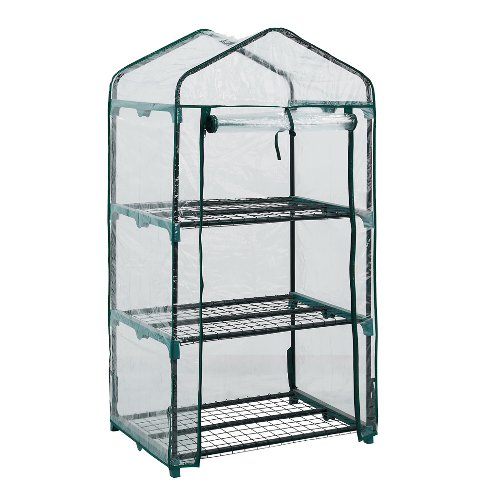 חממה ביתית עומדת 69×128 עם מדפים וכיסוי דגם 1602V מבית טיפות טבע