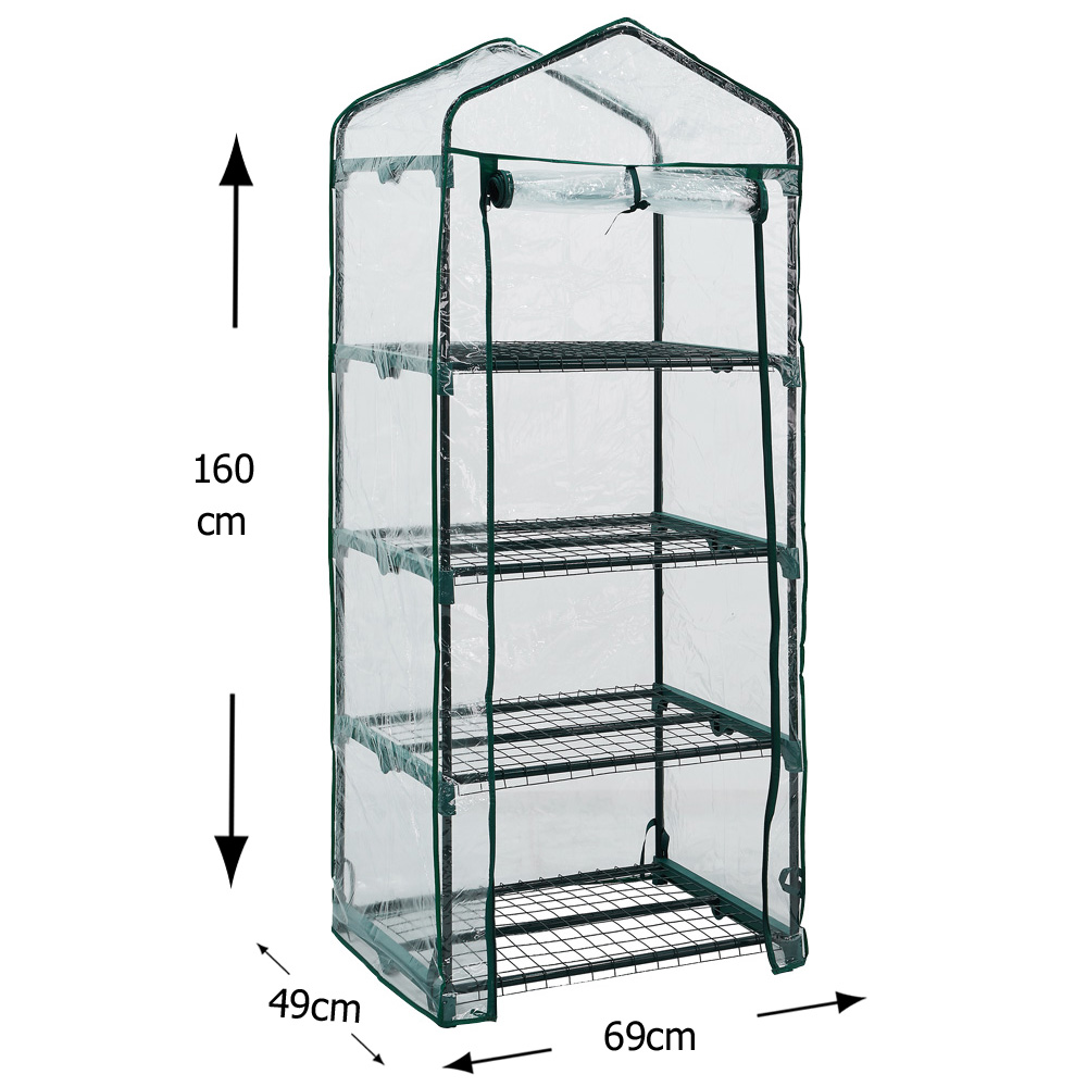 חממה ביתית עומדת 69×160 עם מדפים וגלגלים דגם 1603 מבית טיפות טבע