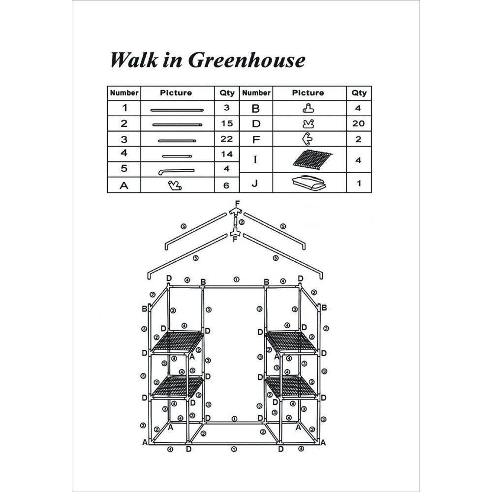 חממה ביתית 143×73 עם מדפים וכיסוי שקוף דגם 1607 מבית טיפות טבע
