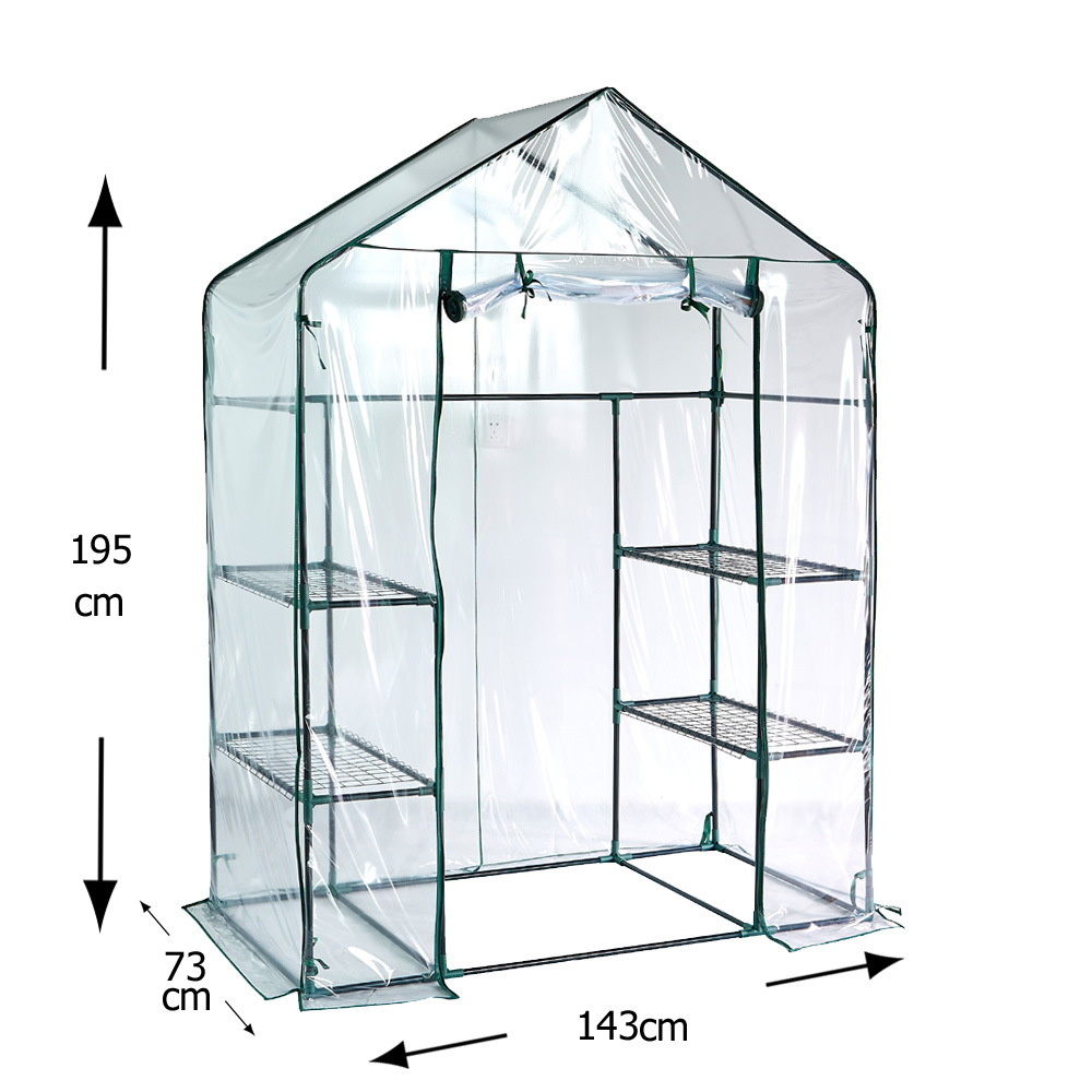 חממה ביתית 143×73 עם מדפים וכיסוי שקוף דגם 1607 מבית טיפות טבע