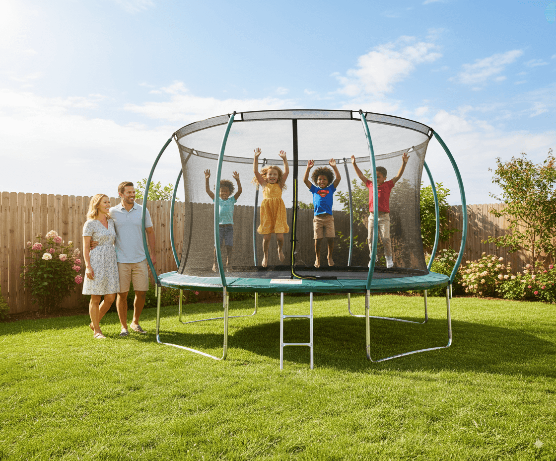 טרמפולינה פרמיום 12 פיט 3.66 מטר דגם FJ12FT3 מבית EUROLEAP