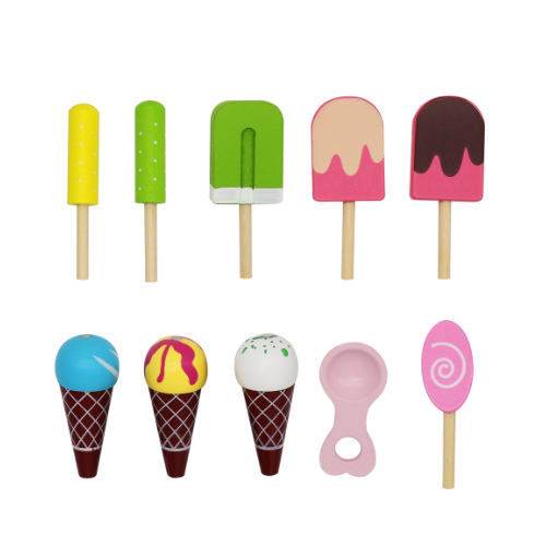 עגלת גלידה ורודה מעץ דגם W10A095 מבית BUBU