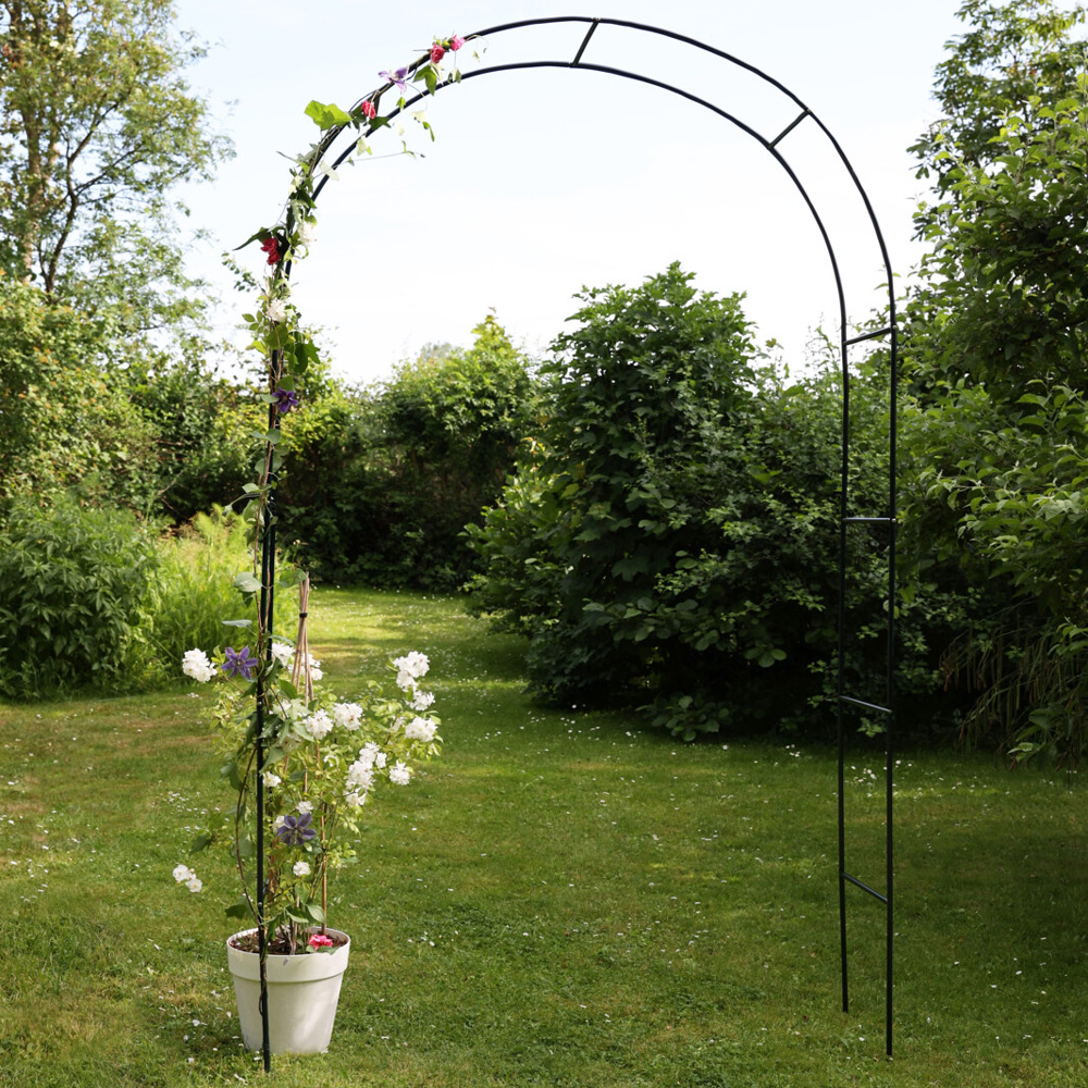 קשת רחבה ממתכת לתמיכת צמחים ועיצוב הגינה דגם איריס מבית טיפות טבע