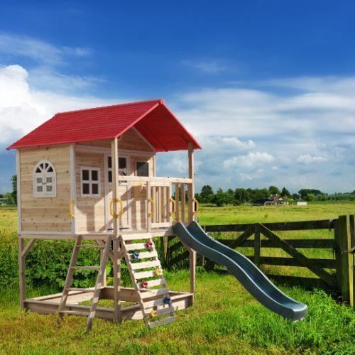 בית עץ לילדים עם מגלשה דגם מקסי TB2283