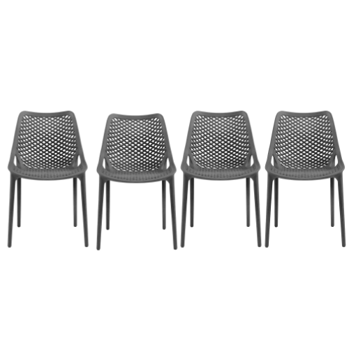 סט 4 כסאות פלסטיק מעוצבים לגינה ולמרפסת מבית PLAYA סט 4 כסאות פלסטיק מעוצבים לגינה ולמרפסת מבית PLAYA