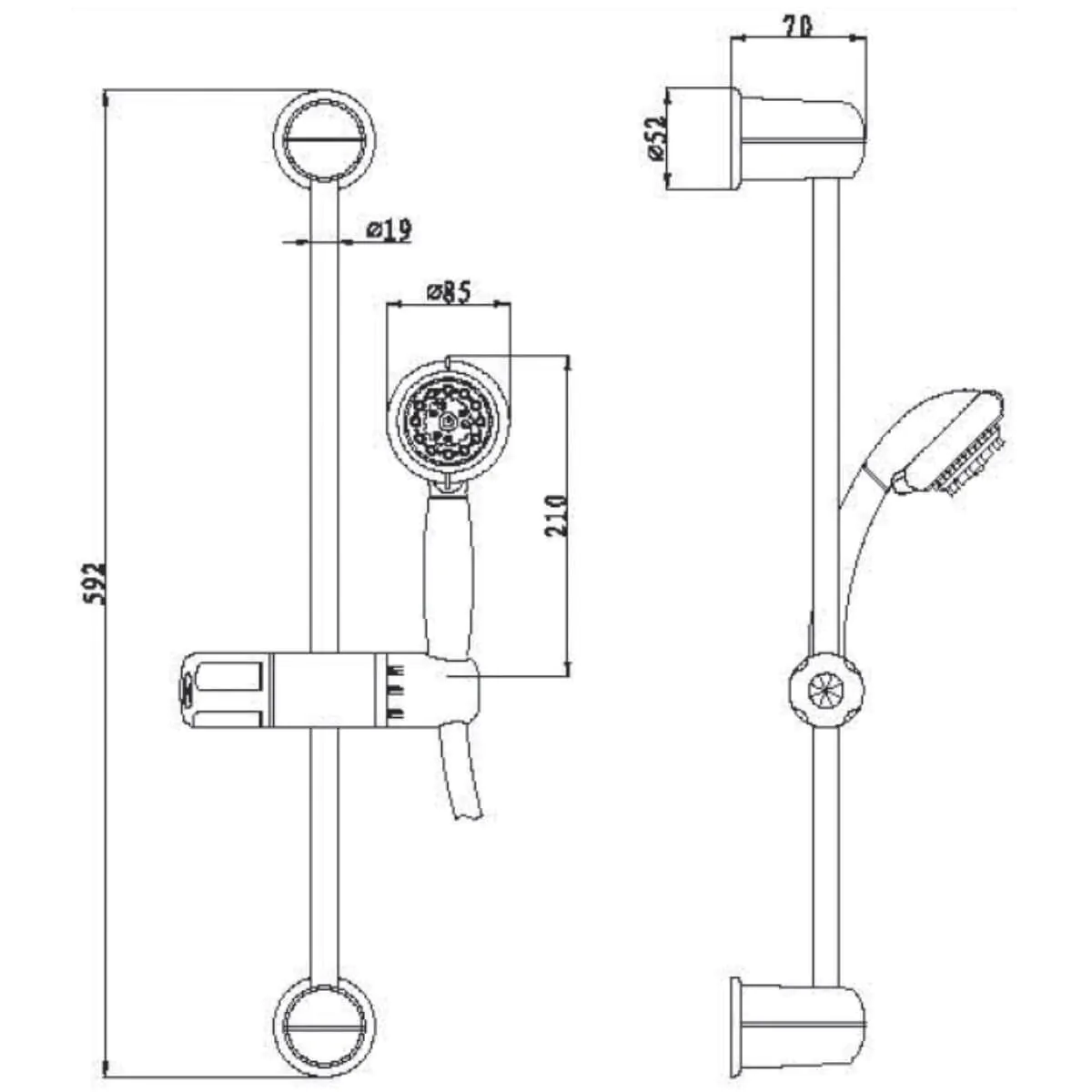 מוט קומפלט ראש 3 מצבים דגם RV114 מבית River