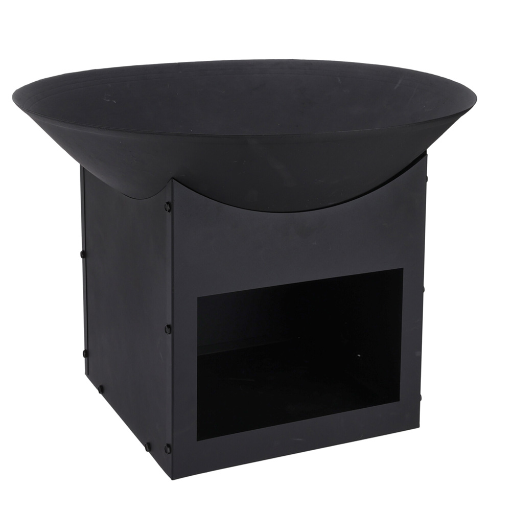 קערת מדורה 57 ס״מ עם מעמד אחסון ממתכת דגם 8000100 טיפות טבע