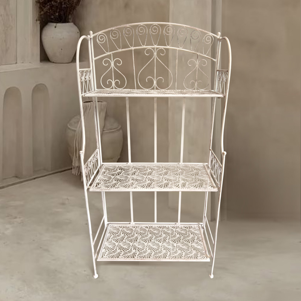 יחידת מדפים 3 קומות מברזל בעיצוב וינטאג' דגם 9004 מבית טיפות טבע