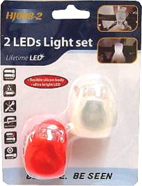 סט נצנץ LED לאופניים קדמי + אחורי מהבהב