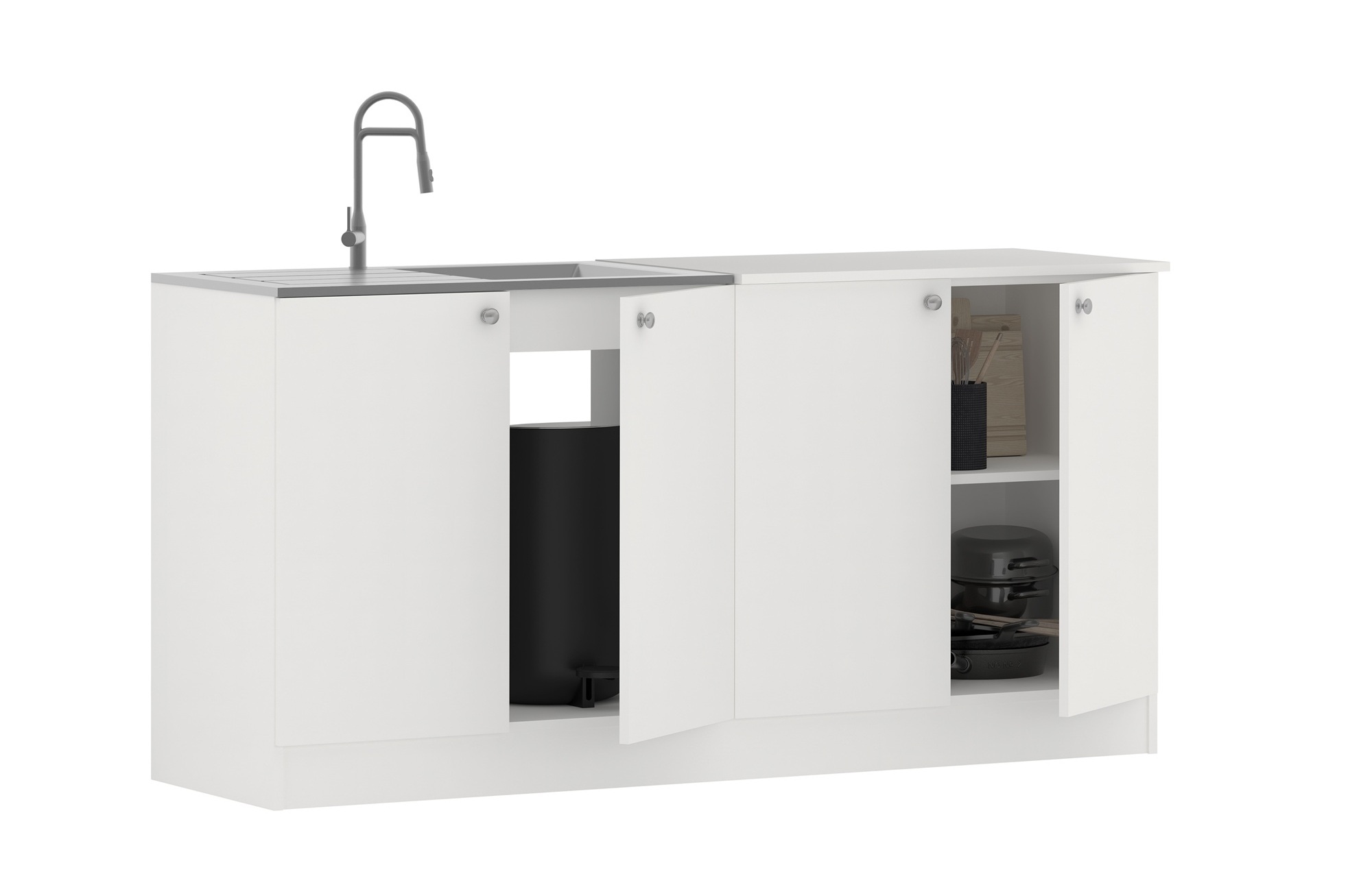 ארון מטבח מודרני עם כיור נירוסטה דגם סיגלית מבית TUDO DESIGN