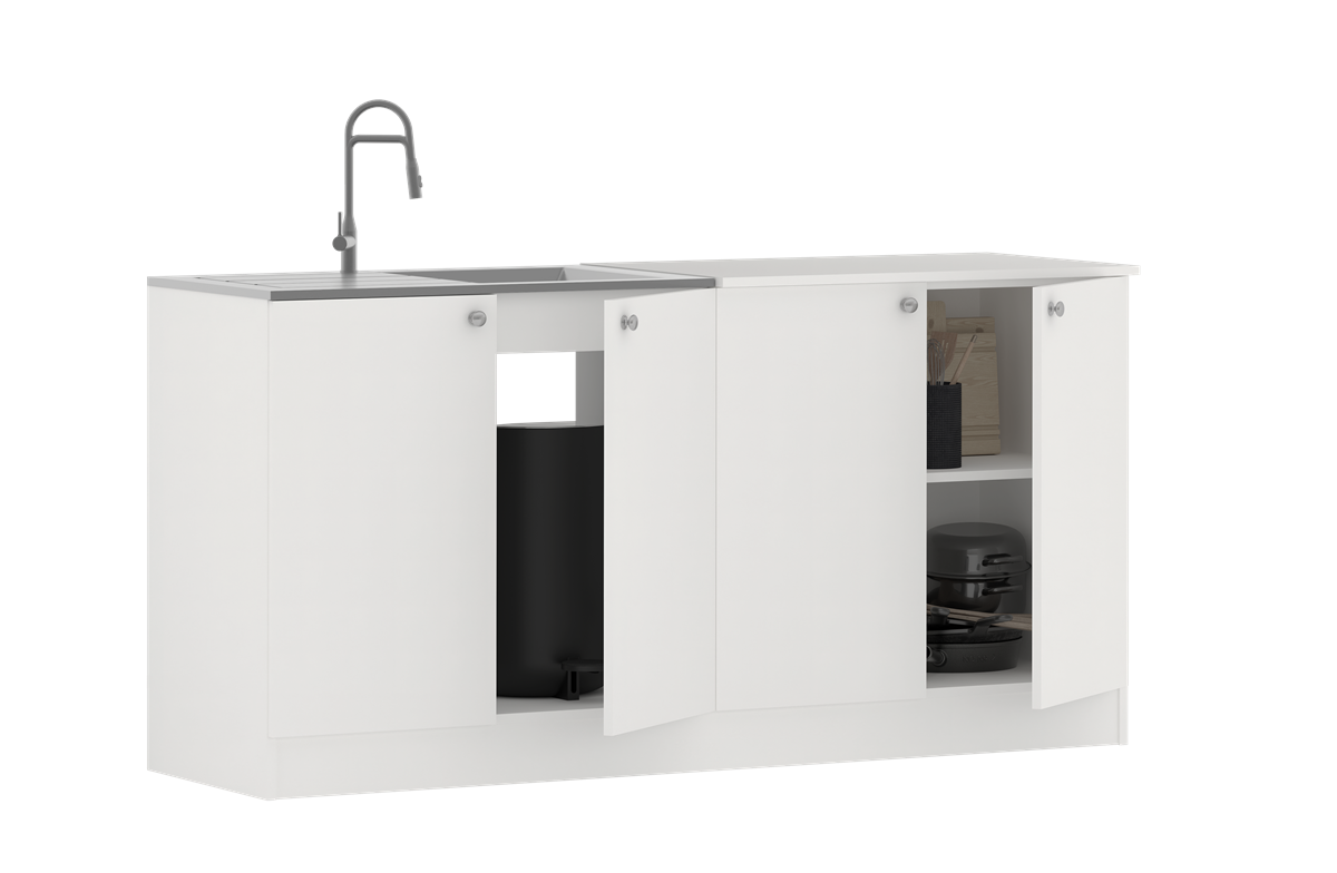 ארון מטבח מודרני עם כיור נירוסטה דגם סיגלית מבית TUDO DESIGN