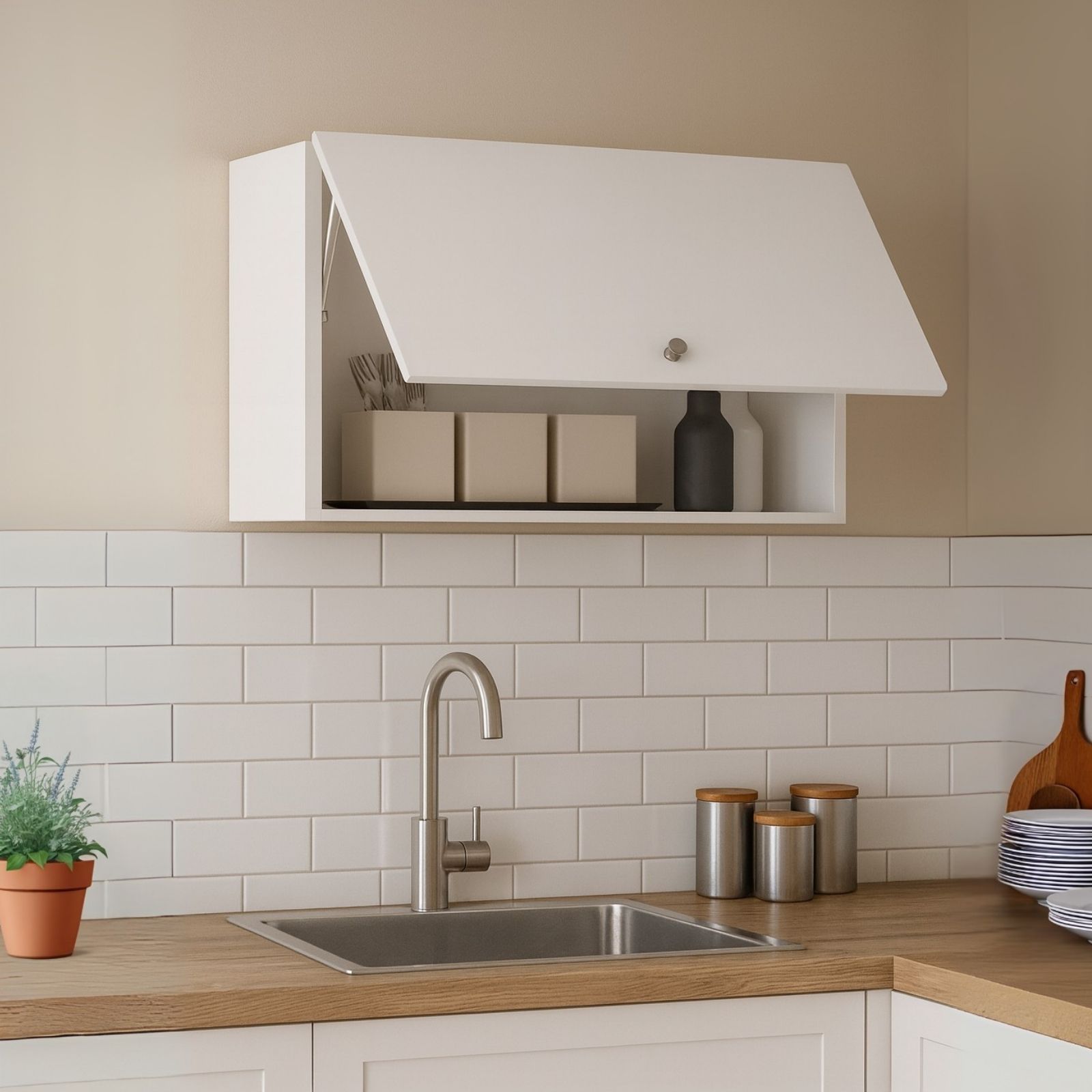 ארון שרות עליון למטבח קלאפה רוחב 80 ס"מ דגם סיגל מבית Tudo Design ארון שרות עליון למטבח קלאפה רוחב 80 ס"מ דגם סיגל מבית Tudo Design