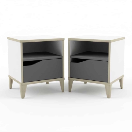 זוג שידות לילה עם מגירה ותא אחסון דגם GENIUS מבית BRADEX זוג שידות לילה עם מגירה ותא אחסון דגם GENIUS מבית BRADEX