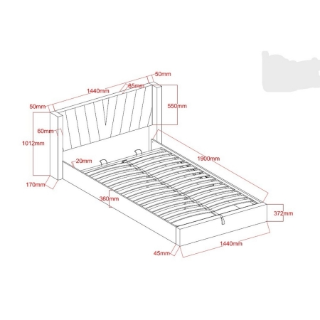מיטה זוגית מרופדת עם ארגז מצעים דגם STELLA מבית BRADEX מיטה זוגית מרופדת עם ארגז מצעים דגם STELLA מבית BRADEX