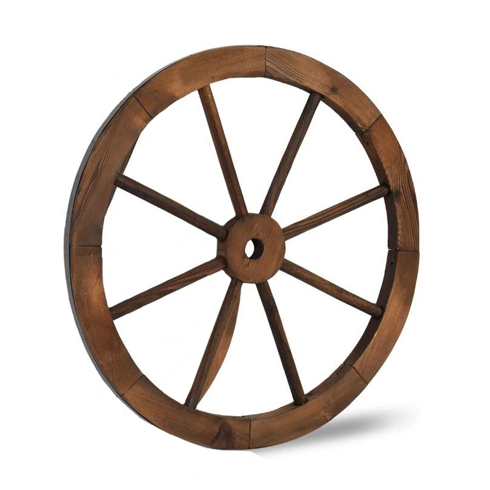 זוג גלגלי נוי מעץ בקוטר 60 ס"מ לעיצוב הגינה דגם C-WHITE-1001 מבית טיפות טבע