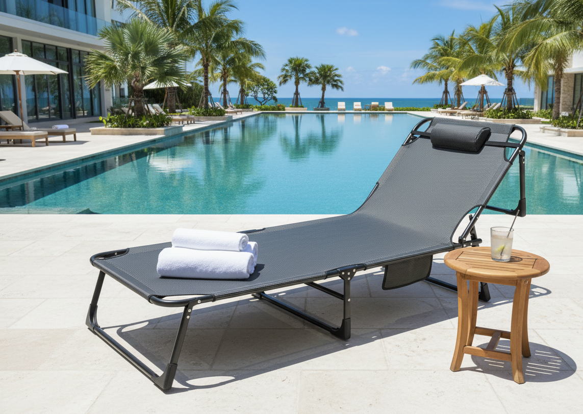 מיטת שיזוף מתקפלת דגם לונה BS-658BK מבית PLAYA