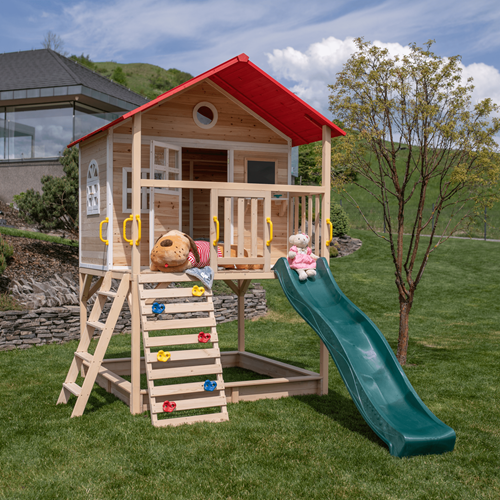 בית עץ לילדים עם מגלשה דגם מקסי TB2283
