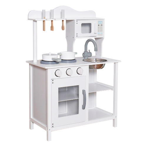 מטבח עץ לבן לילדים דגם W10C404H מבית BUBU