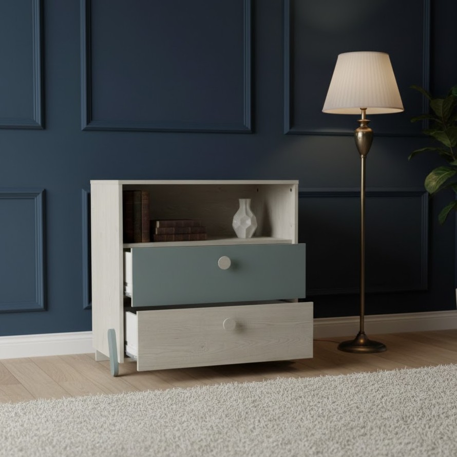 שידת אחסון קומודה עם 2 מגירות דגם ILIAN מבית BRADEX שידת אחסון קומודה עם 2 מגירות דגם ILIAN מבית BRADEX