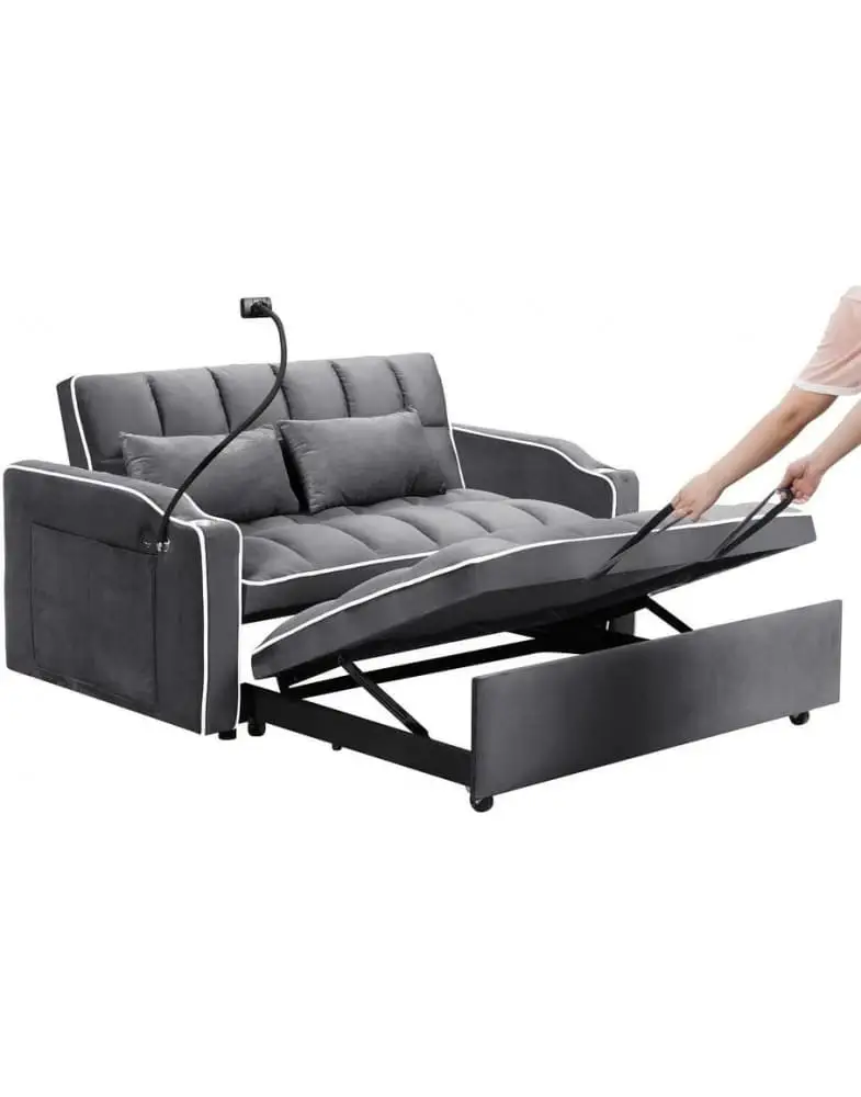 ספה נפתחת למיטה זוגית דגם 2-Lazio עם USB ותאורה מבית Shuk Rehut