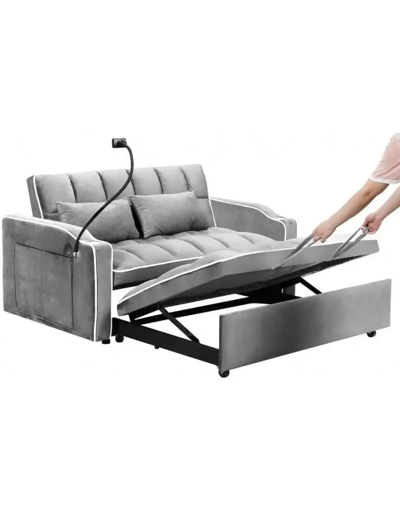 ספה נפתחת למיטה זוגית דגם 2-Lazio עם USB ותאורה מבית Shuk Rehut