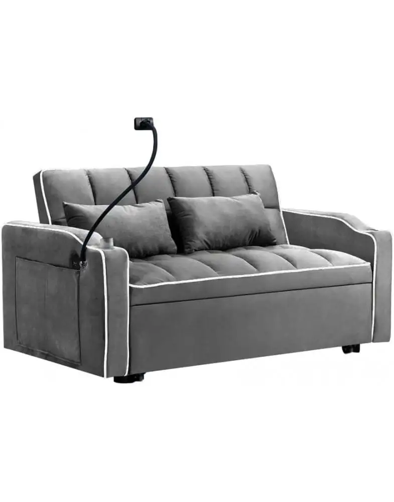 ספה נפתחת למיטה זוגית דגם 2-Lazio עם USB ותאורה מבית Shuk Rehut