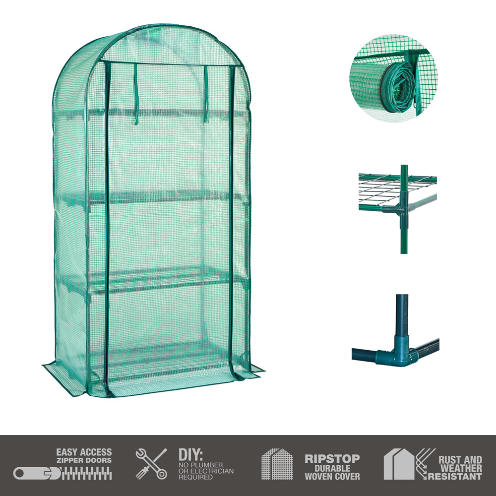 חממה ביתית עומדת 80×160 עם מדפים דגם 1612 מבית טיפות טבע