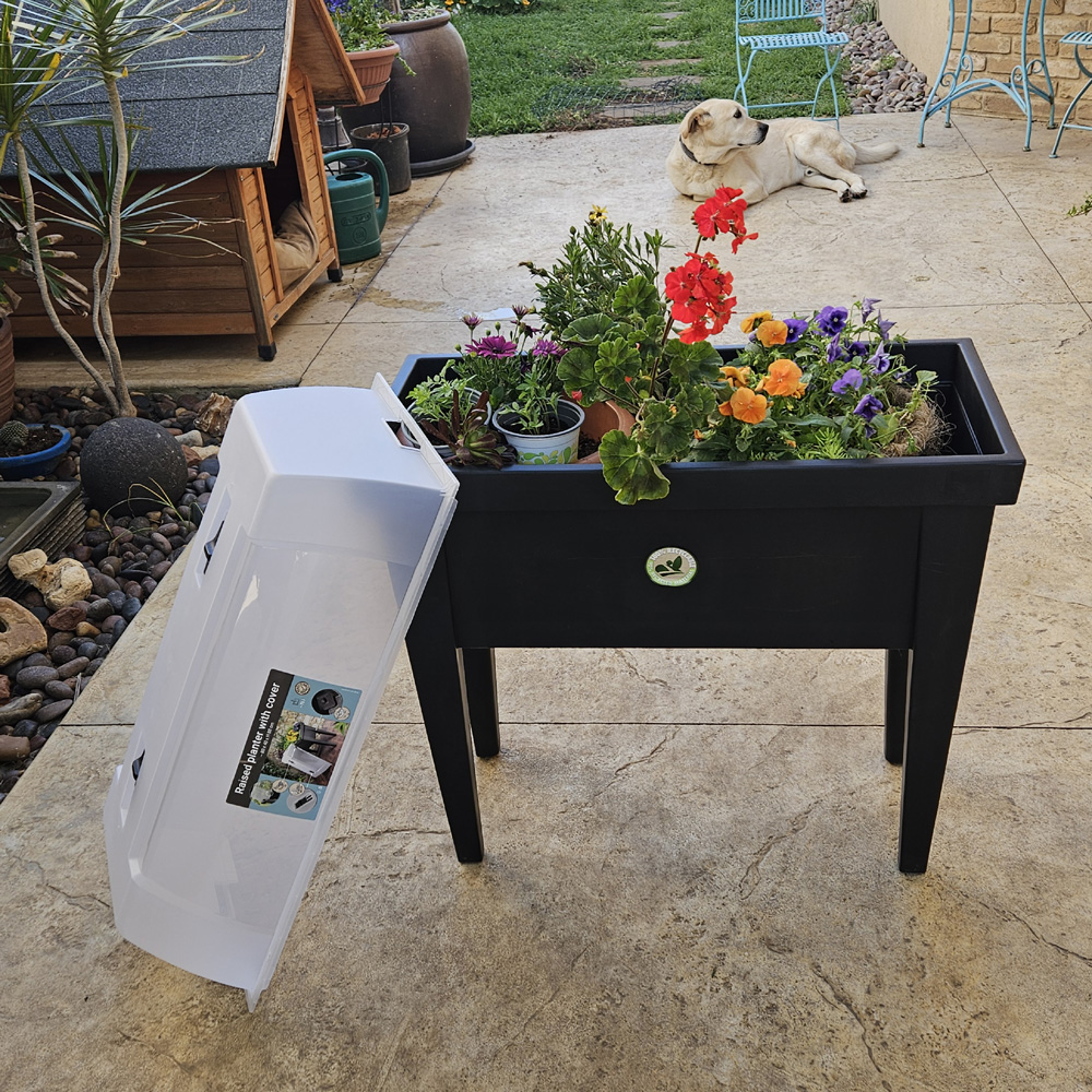 חממה-אדנית עם רגליים וכיסוי לגידול ירקות או צמחים דגם 54197500 מבית טיפות טבע