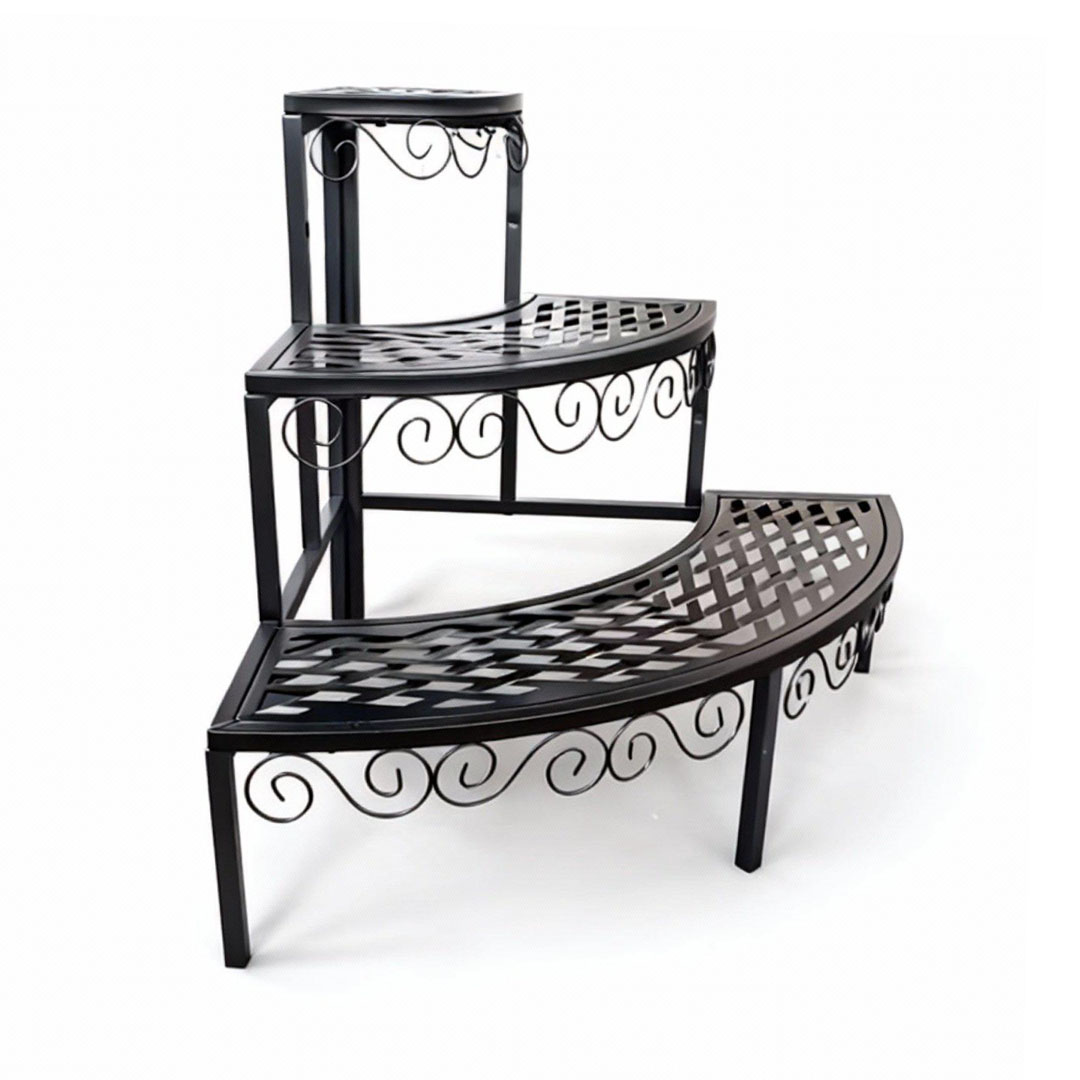 מעמד פינתי דקורטיבי לעציצים 3 קומות מברזל דגם 83029 מבית טיפות טבע