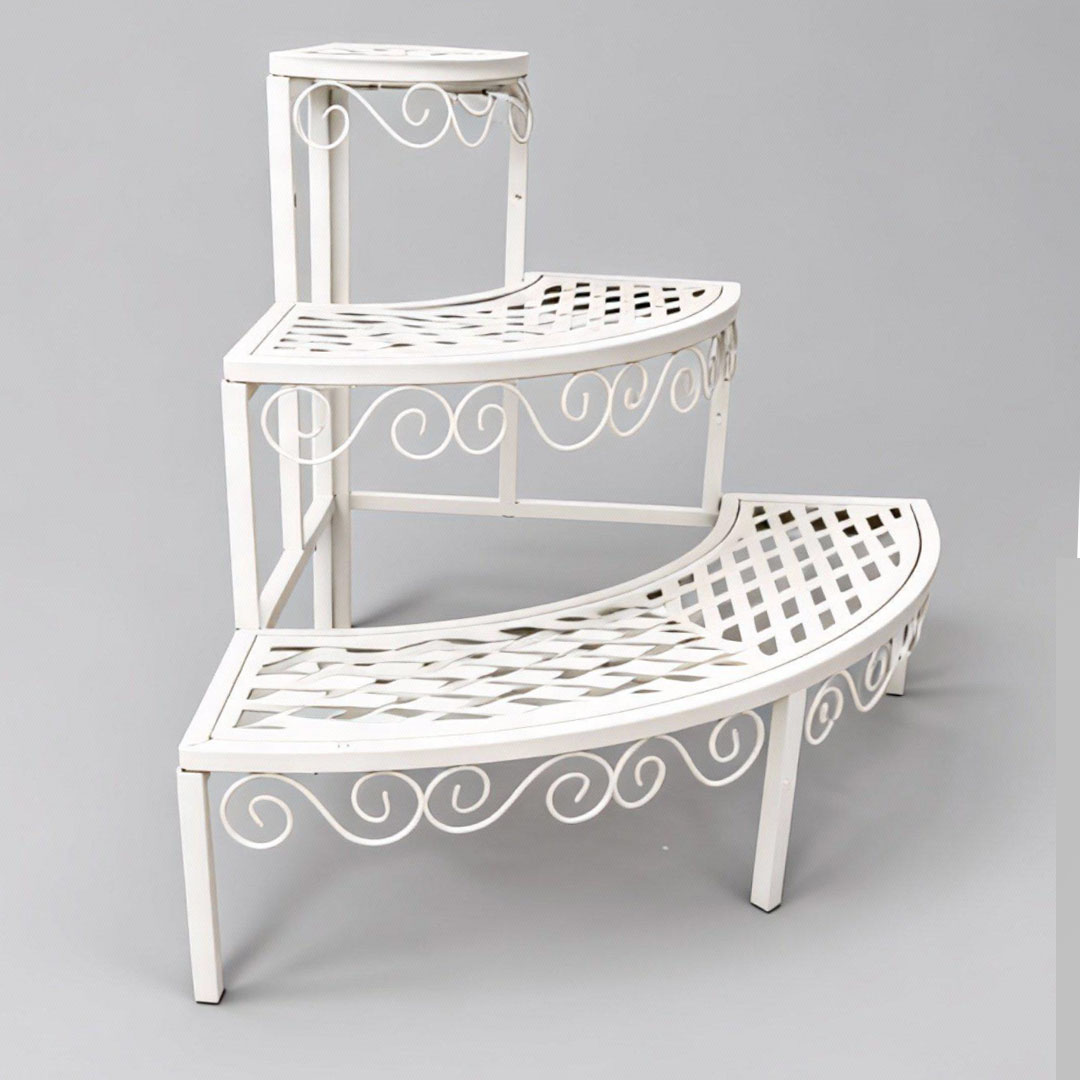 מעמד פינתי דקורטיבי לעציצים 3 קומות מברזל דגם 83029 מבית טיפות טבע