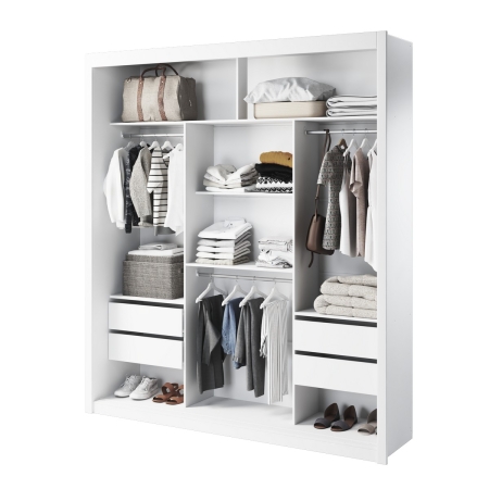 ארון בגדים 3 דלתות הזזה רוחב 185 ס"מ דגם NORTON מבית BRADEX